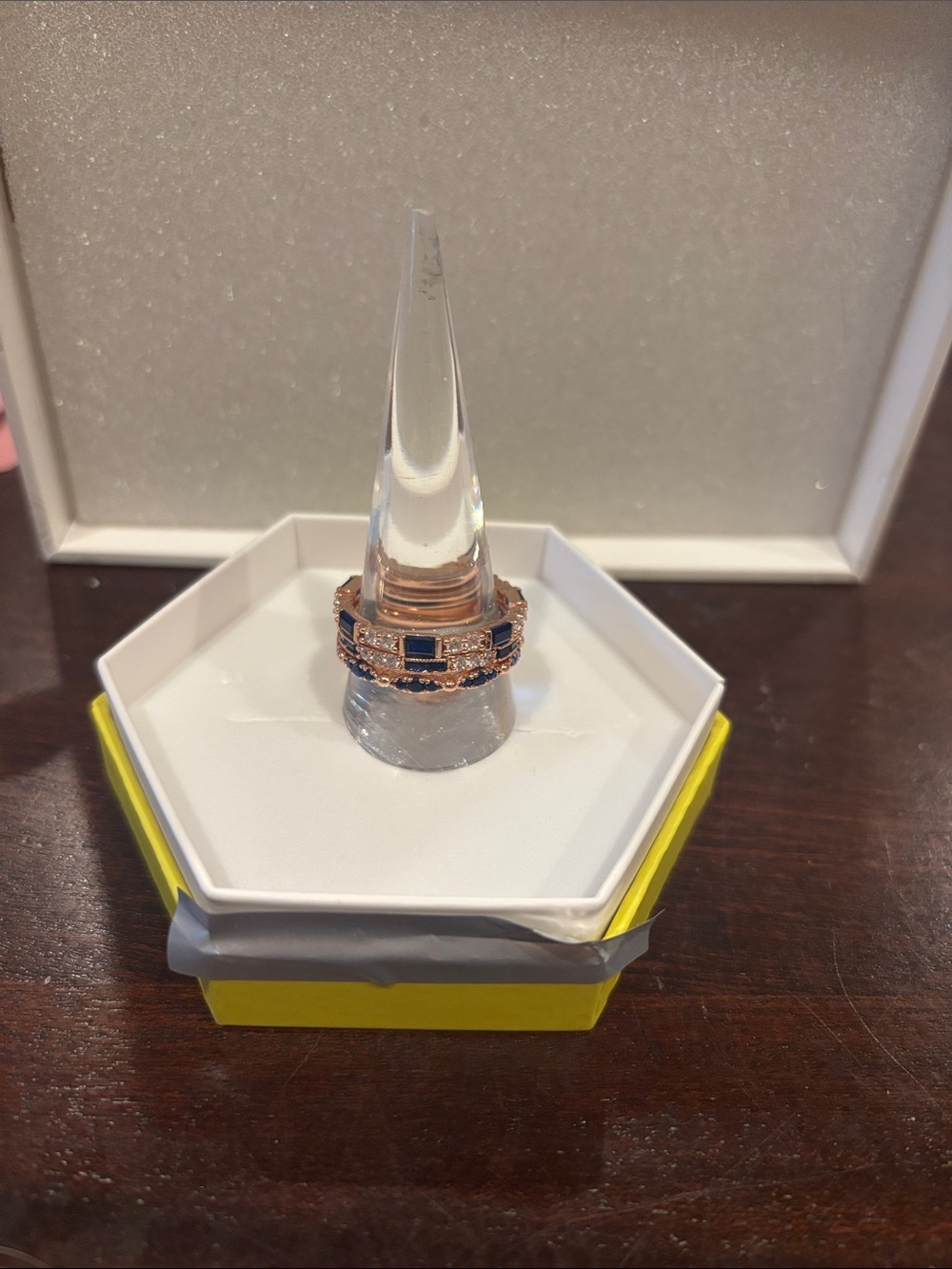 September 24: Rose Gold Stackable Ring with Sapphire Stones